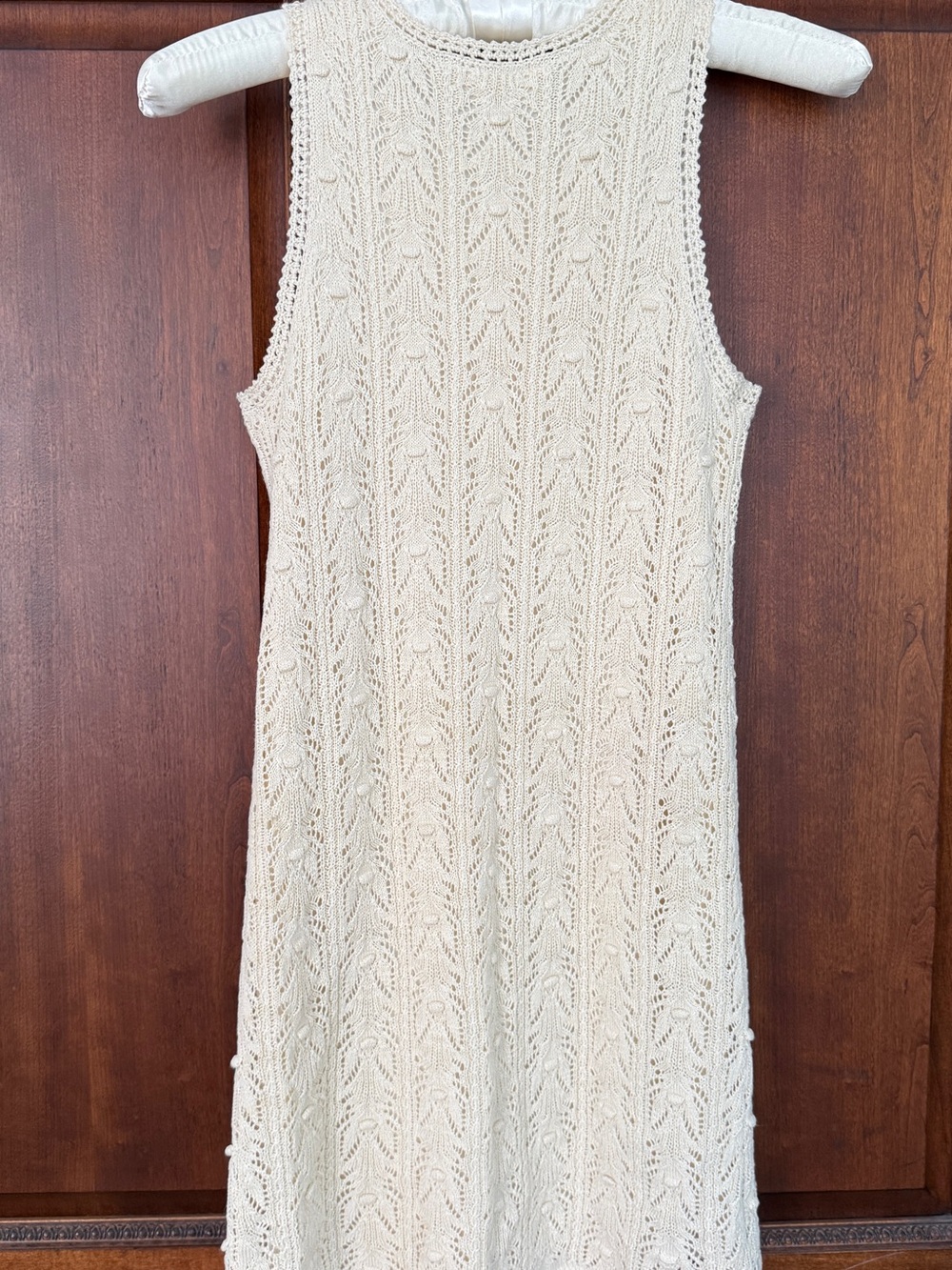 Sezane Willa Sleeveless Cream Knit Button-Front Dress - Picture 4 of 9